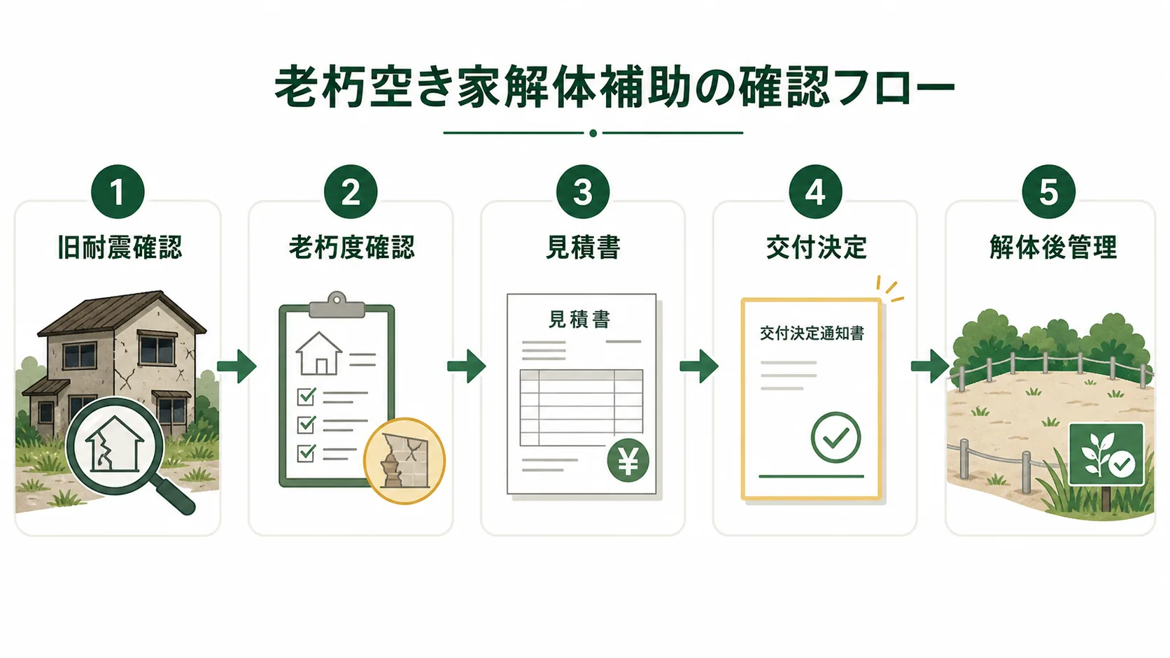 老朽空き家解体補助の確認フロー