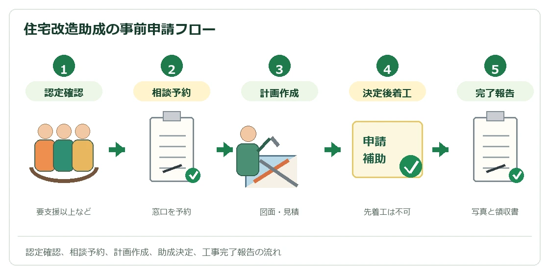 姫路市住宅改造費助成事業の流れ