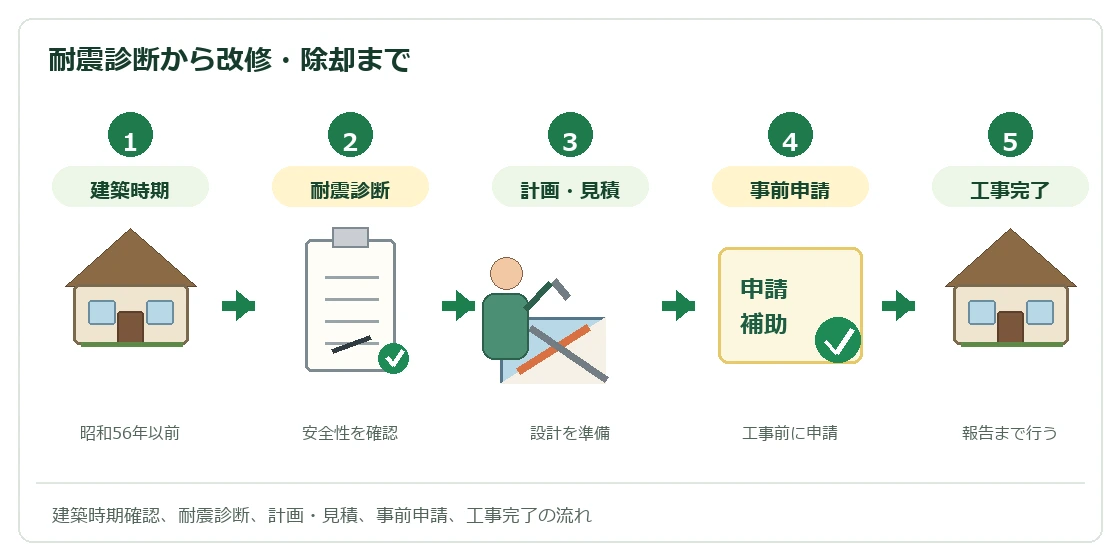 堺市耐震改修補助の流れ